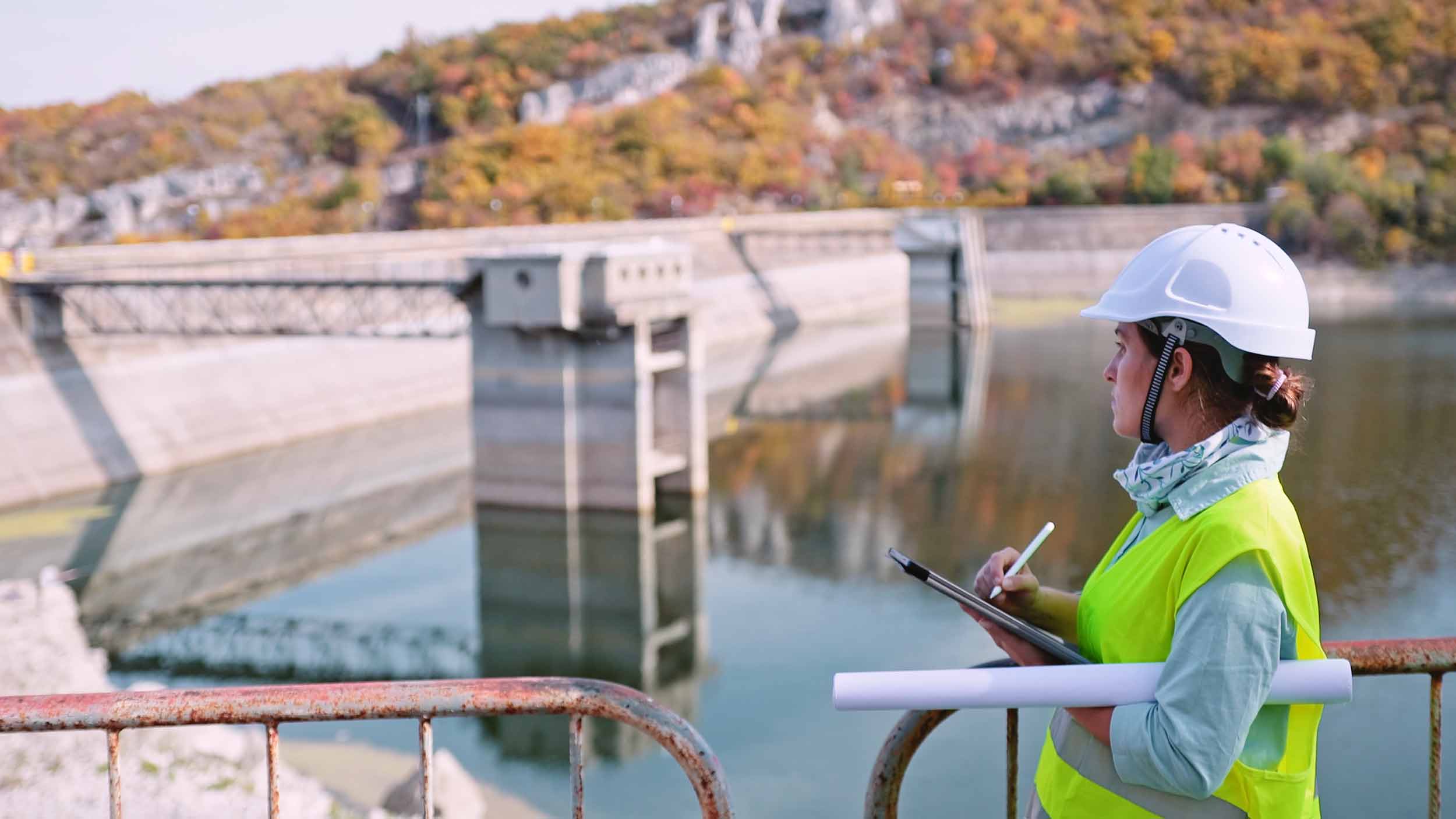 Natural Resource Management Certificate Online a resource manager inspecting a river dam
